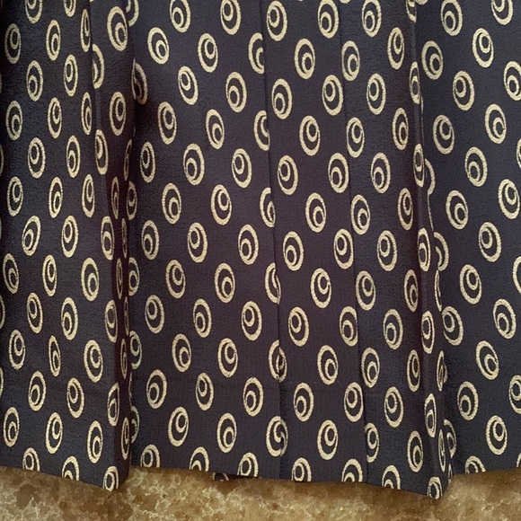 EXPRESS black and tan swirl pleated skater circle mini skirt - Picture 2 of 5